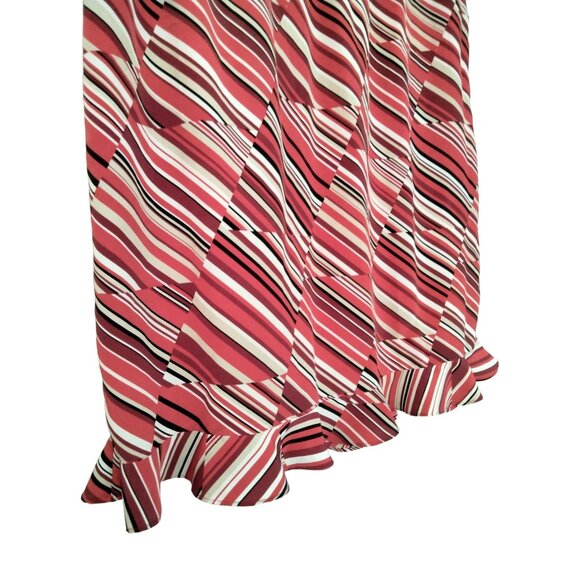 Notations Womens Elastic Waist Striped Ruffle Hem Lightweight Skirt Size 2X - Picture 4 of 7